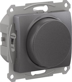 Glossa графит светорегулятор (диммер) повор-нажим, LED, RC, 400Вт, механизм GSL001323 - фото 71784