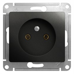 Glossa антрацит розетка без заземлениея , 16А GSL000741 - фото 71811