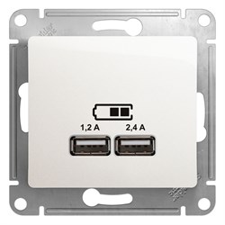 Glossa перламутр USB розетка A+С, 5В/2,4А, 2х5В/1,2 А GSL000639 - фото 71965