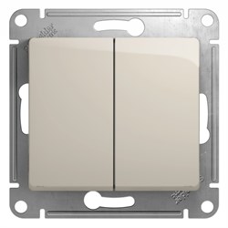 Glossa молочный переключатель 2-клавишный, сх.6, 10AX GSL000965 - фото 71987