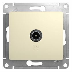 Glossa бежевый розетка TV коннектор GSL000293 - фото 72059