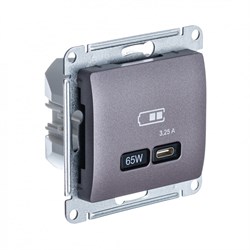 Glossa сиреневый туман USB розетка тип-C 65W высокоскоростная зарядка QC, PD, механизм GSL001427 - фото 72131
