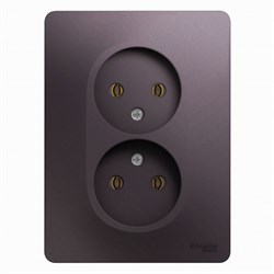 Glossa сиреневый туман розетка 2-ая без заземления (в сборе) GSL001420 - фото 72134