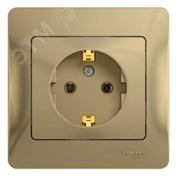 Розетка 1-м СП Glossa 16А IP20 с заземл. в сборе титан SE GSL000442 pe555403 - фото 72223