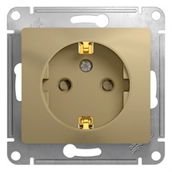 Розетка 1-м СП Glossa 16А IP20 с заземл. защ. шторки механизм титан SE GSL000445 pe555405 - фото 72227