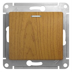 Glossa дерево дуб переключатель 1-клавишный с подсветкой, сх.6а GSL000563 - фото 72258