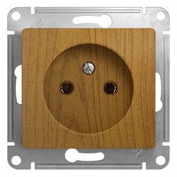 Glossa дерево дуб розетка без заземлениея GSL000541 - фото 72270