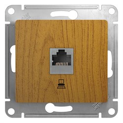 Glossa дерево дуб розетка компьютерная RJ45 кат.5E GSL000581K - фото 72271