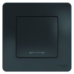 Blanca внутренняя антрацит выключатель 1-клавишный с подсветкой, 10А, 250B BLNVS010116 - фото 72321