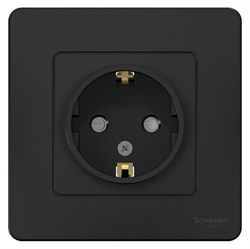 Blanca внутренняя антрацит розетка с заземлением, со шторками, 16А, 250В BLNRS001116 - фото 72333