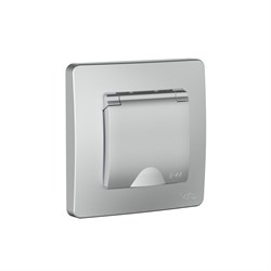 Systeme Electric Blanca внутр Алюминий Розетка с/з IP44 со шторками, с крышкой, 16А, 250В BLNRS441113 - фото 72363
