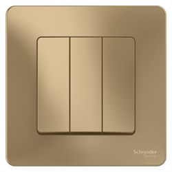 Blanca внутренняя титан выключатель 3-клавишный, 10А, 250B BLNVS100504 - фото 72390