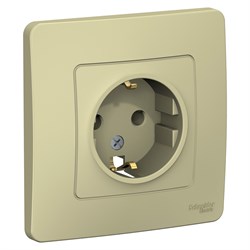 Blanca внутренняя бежевый розетка с заземлением, без шторок,16А, 250В BLNRS001017 - фото 72395