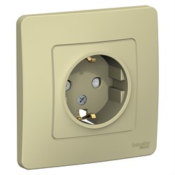 Blanca внутренняя бежевый розетка с заземлением, со шторками, 16А, 250В BLNRS001117 - фото 72396