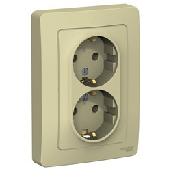 Blanca внутренняя бежевый розетка 2-ая с заземлением, без шторок,16А, 250В BLNRS001027 - фото 72406