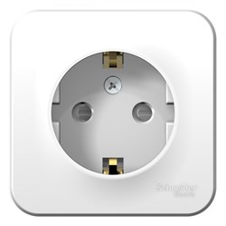 Blanca наружняя белый розетка с заземлением, со шторками 16А, 250В, изолированная пластина BLNRA011111 - фото 72526