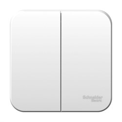 Blanca наружняя белый выключатель 2-клавишный 6А, 250B, изолированная пластина BLNVA065011 - фото 72539