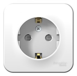 Blanca наружняя белый розетка с заземлением, со шторками 16А, 250В, монтажная пластина BLNRA011121 - фото 72551