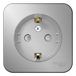 Blanca наружняя алюминий розетка с заземлением, со шторками, (тонкая) 16А, 250В изолированная пластина BLNRA111113 - фото 72599