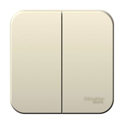 Blanca наружняя молочная выключатель 2-клавишный 6А, 250B, изолированная пластина BLNVA065012 - фото 72628