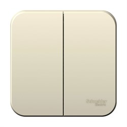 Blanca наружняя молочная выключатель 2-клавишный, 10А, 250B BLNVA105002 - фото 72637