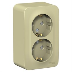 Blanca наружняя бежевый розетка 2-ая с заземлением, со шторками, изолированная пластина 16А, 250В BLNRA011217 - фото 72665