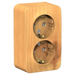 Blanca наружняя ясень розетка 2-ая с заземлением, со шторками, 16А, 250В BLNRA011205 - фото 72753