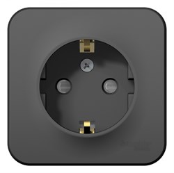 Blanca наружняя антрацит розетка с заземлением, со шторками, 16А, 250В BLNRA011106 - фото 72772