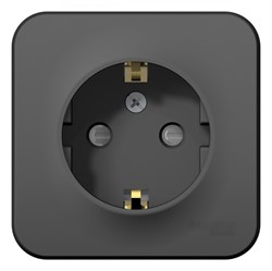 Blanca наружняя антрацит розетка с заземлением, со шторками 16А, 250В, изолированная пластина BLNRA011116 - фото 72773