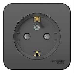 Blanca наружняя антрацит розетка с заземлением, со шторками, (тонкая) 16А, 250В, изолированная пластина BLNRA111116 - фото 72789