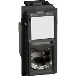 BTicino Living now чёрный розетка компьютерная RJ45 cat6a UTP 1 мод KG4279C6A - фото 72812