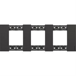 BTicino Living now чёрный рамка немецкий стандарт 3 поста (2+2+2 мод) KA4802M3KG - фото 72829