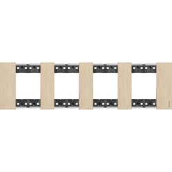 BTicino Living now Золото рамка немецкий стандарт 4 поста (2+2+2+2 мод) KA4802M4ZW - фото 72845