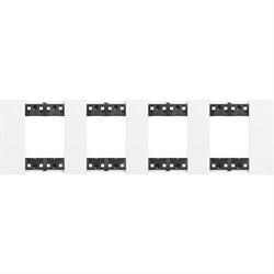 BTicino Living now белый рамка немецкий стандарт 4 поста (2+2+2+2 мод) KA4802M4KW - фото 72868