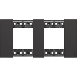 BTicino Living now чёрный рамка немецкий стандарт 2 поста (2+2 мод) KA4802M2KG - фото 72890