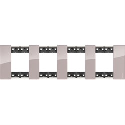 BTicino Living now Аура рамка немецкий стандарт 4 поста (2+2+2+2 мод) KA4802M4DM - фото 72897