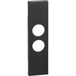 BTicino Living now чёрный лицевая панель для TV розеток с 2 отверстиями 1 мод KG09 - фото 72948