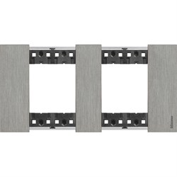 BTicino Living now Сталь рамка немецкий стандарт 2 поста (2+2 мод) KA4802M2ZG - фото 72984