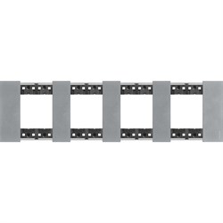 BTicino Living now Луна рамка немецкий стандарт 4 поста (2+2+2+2 мод) KA4802M4NW - фото 72985