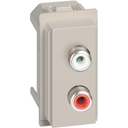 BTicino Living now песочный розетка с двумя разъемами RCA 1 мод KM4269R - фото 73014