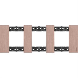 BTicino Living now Медь рамка немецкий стандарт 3 поста (2+2+2 мод) KA4802M3ZM - фото 73024