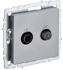 IEK Brite Base алюминий розетка двойная TV+SAT BR-AF20-O-K47 - фото 73136