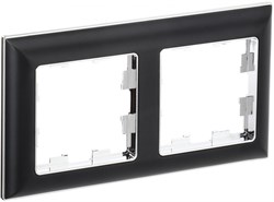 IEK Brite Decor чёрный / хром 3D-форма рамка 2-местная BR-M22-12-2-K23 - фото 73137