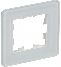 IEK Brite Decor белый матовый стекло скруглённые углы рамка 1 место BR-M12-G-41-K01 - фото 73148