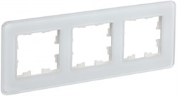 IEK Brite Decor белый матовый стекло скруглённые углы рамка 3 места BR-M32-G-41-K01 - фото 73151