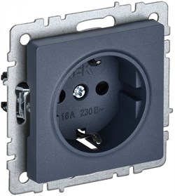 IEK Brite Base маренго розетка 1-м с заземлением, с защ шторк 16А BR-R14-16-K35 - фото 73157