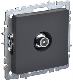 IEK Brite Base графит розетка TV проходной BR-A10-P-K53 - фото 73172