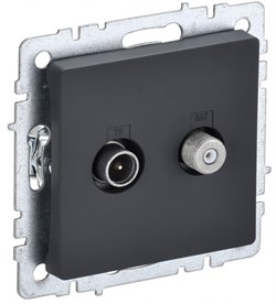 IEK Brite Base графит розетка двойная TV+SAT BR-AF20-O-K53 - фото 73174