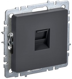 IEK Brite Base графит розетка компьютерная RJ45 кат.5E BR-K10-1-K53 - фото 73176