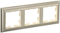 IEK Brite Decor шампань 3D-форма рамка 3 места BR-M32-12-3-K10 - фото 73194